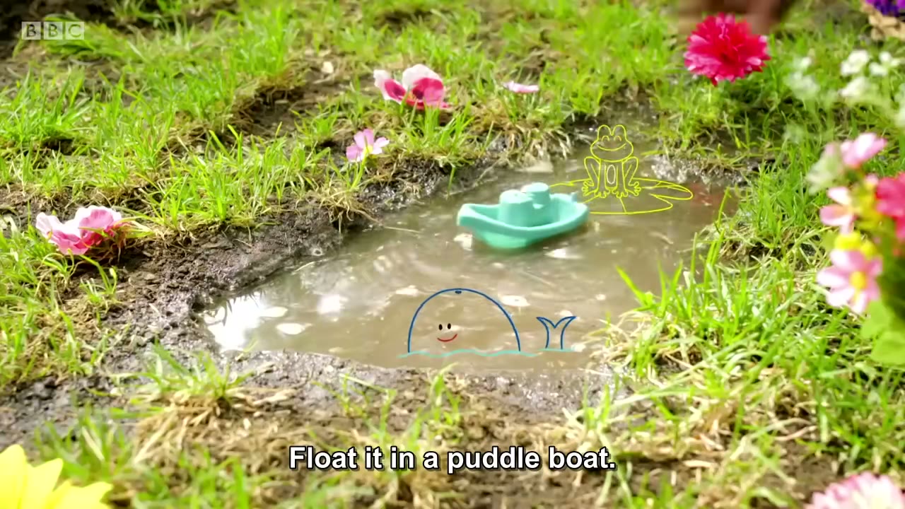 截图：Float it in a puddle boat.