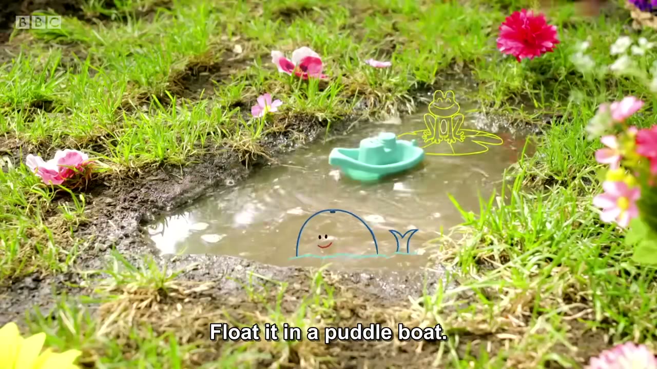 截图：Float it in a puddle boat.