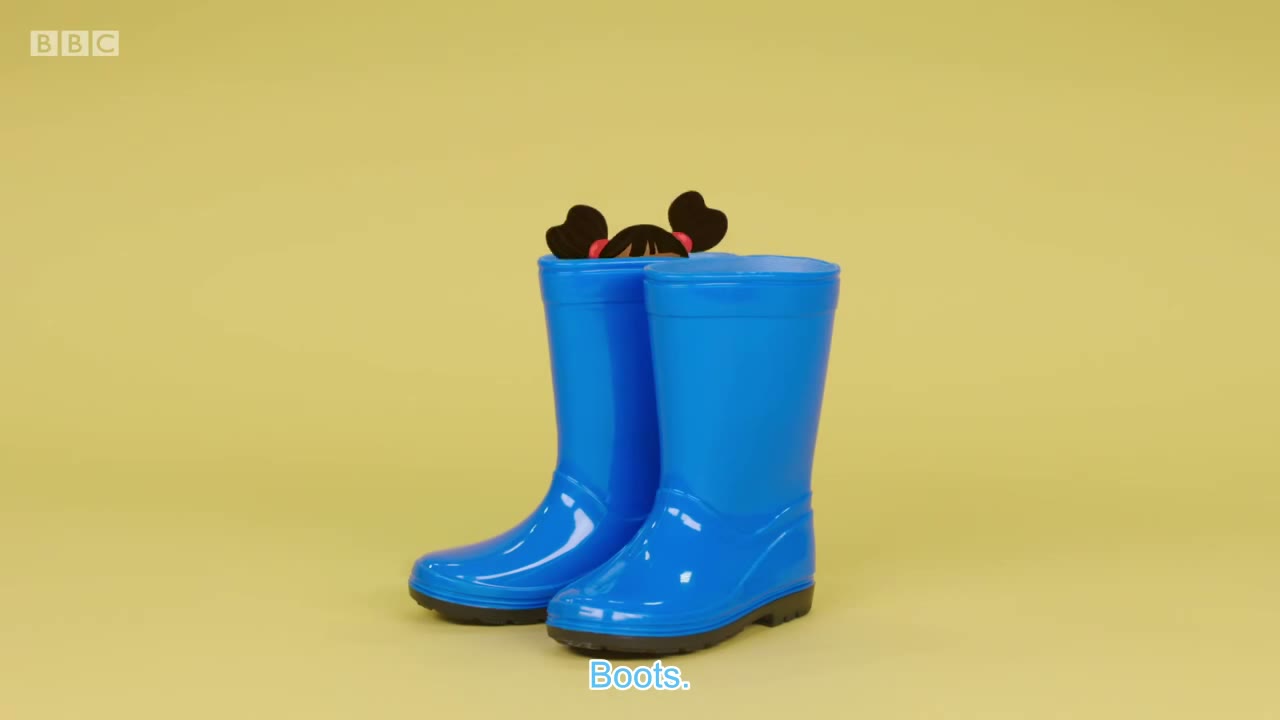 Blue boots.