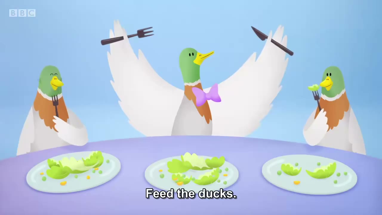 截图：Feed the ducks.