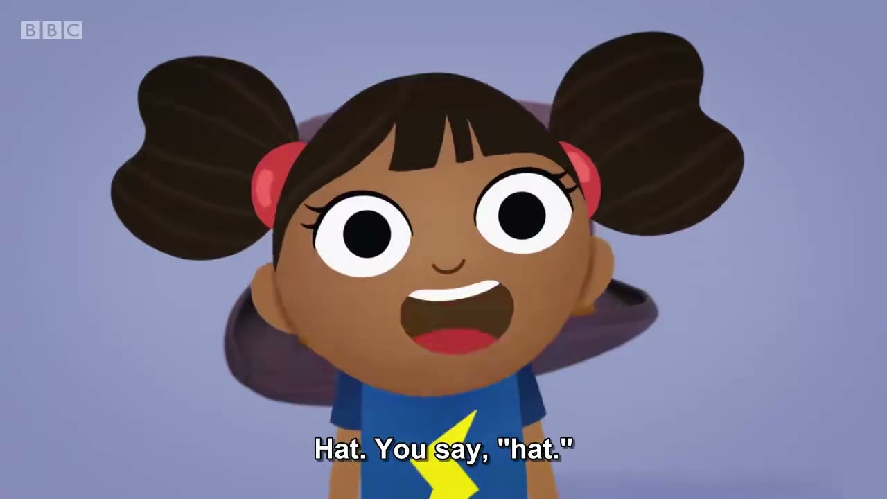 截图：Hat. You say, "hat."