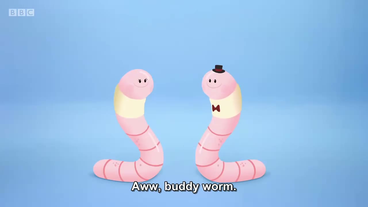 截图：Aww, buddy worm.